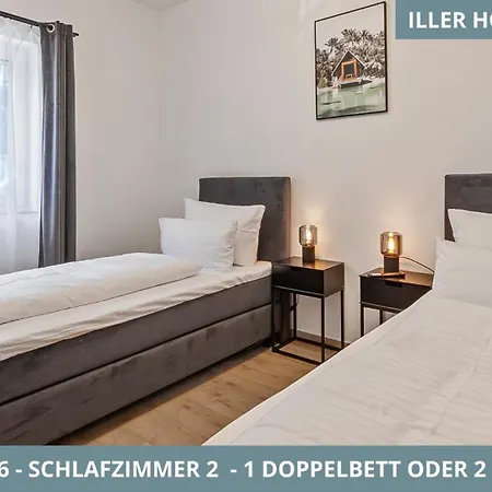 דירה Illler Homes Moderne Fewos Fuer Bis Zu 7 Pers Mit Kueche & Parkplaetzen, Teilweise Mit Terrasse ממינגן