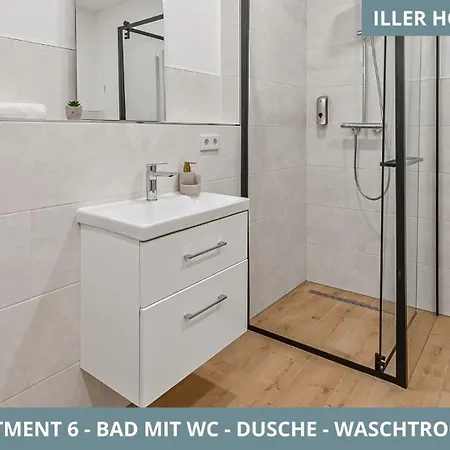 Illler Homes Moderne Fewos Fuer Bis Zu 7 Pers Mit Kueche & Parkplaetzen, Teilweise Mit Terrasse * ממינגן