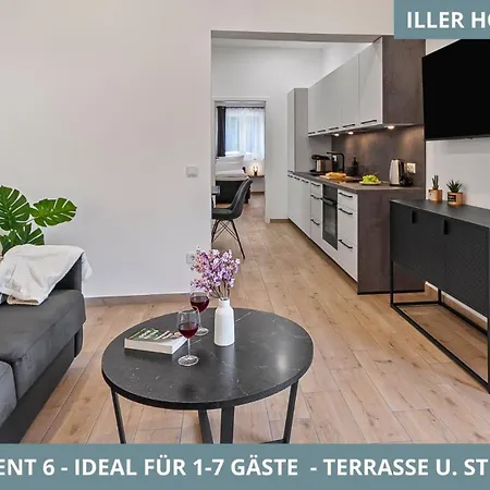 Illler Homes Moderne Fewos Fuer Bis Zu 7 Pers Mit Kueche & Parkplaetzen, Teilweise Mit Terrasse דירה *
