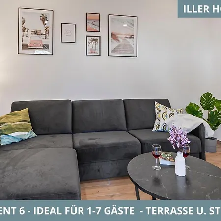 Illler Homes Moderne Fewos Fuer Bis Zu 7 Pers Mit Kueche & Parkplaetzen, Teilweise Mit Terrasse Apartmán Memmingen