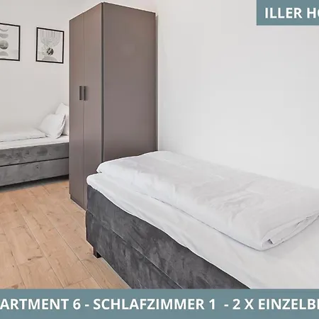 Illler Homes Moderne Fewos Fuer Bis Zu 7 Pers Mit Kueche & Parkplaetzen, Teilweise Mit Terrasse * Memmingen