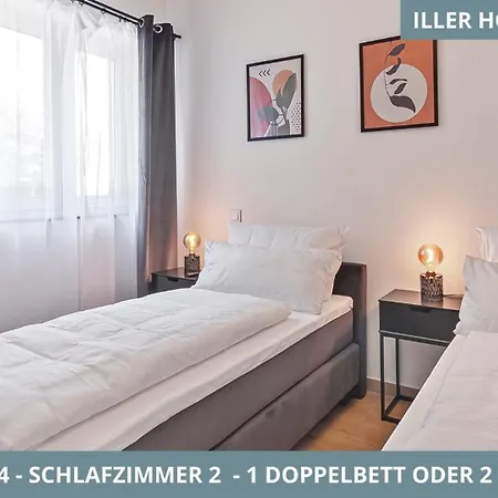 아파트 Illler Homes Moderne Fewos Fuer Bis Zu 7 Pers Mit Kueche & Parkplaetzen, Teilweise Mit Terrasse