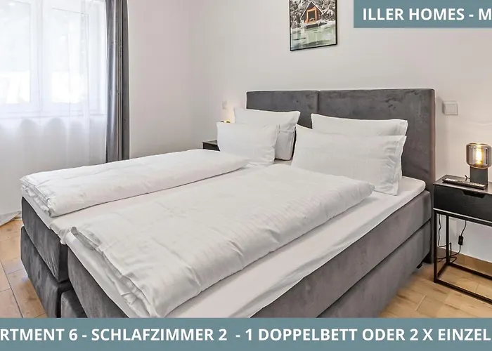 Lägenhet Illler Homes Memmingen Moderne Fewos Fuer Bis Zu 7 Pers Mit Kueche & Parkplaetzen, Teilweise Mit Terrasse *