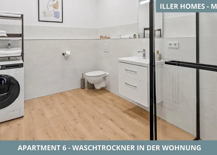 Illler Homes Memmingen Moderne Fewos Fuer Bis Zu 7 Pers Mit Kueche & Parkplaetzen, Teilweise Mit Terrasse Lägenhet *