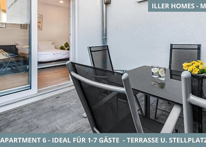 Lägenhet Illler Homes Memmingen Moderne Fewos Fuer Bis Zu 7 Pers Mit Kueche & Parkplaetzen, Teilweise Mit Terrasse *