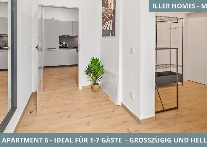 Illler Homes Memmingen Moderne Fewos Fuer Bis Zu 7 Pers Mit Kueche & Parkplaetzen, Teilweise Mit Terrasse Lägenhet Memmingen