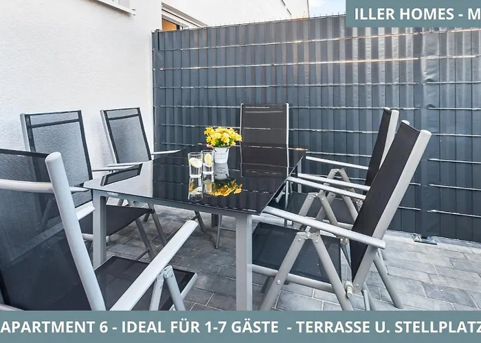 Lägenhet Illler Homes Memmingen Moderne Fewos Fuer Bis Zu 7 Pers Mit Kueche & Parkplaetzen, Teilweise Mit Terrasse Memmingen