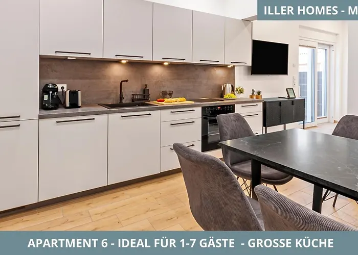 Illler Homes Memmingen Moderne Fewos Fuer Bis Zu 7 Pers Mit Kueche & Parkplaetzen, Teilweise Mit Terrasse *