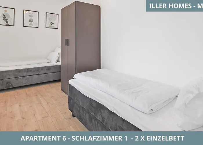 Illler Homes Memmingen Moderne Fewos Fuer Bis Zu 7 Pers Mit Kueche & Parkplaetzen, Teilweise Mit Terrasse * Memmingen