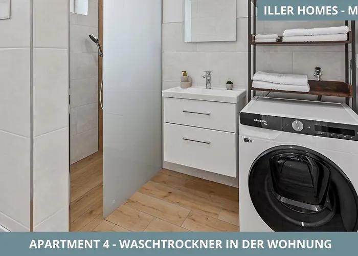 Illler Homes Memmingen Moderne Fewos Fuer Bis Zu 7 Pers Mit Kueche & Parkplaetzen, Teilweise Mit Terrasse Lägenhet Memmingen