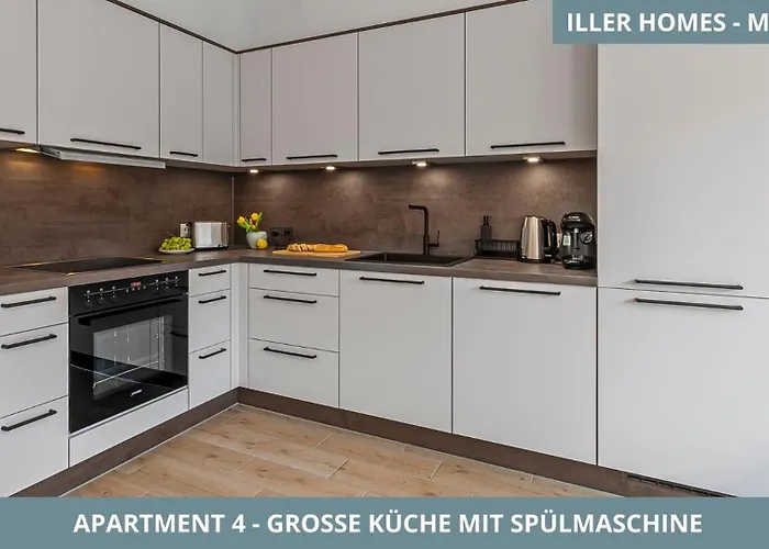 Illler Homes Memmingen Moderne Fewos Fuer Bis Zu 7 Pers Mit Kueche & Parkplaetzen, Teilweise Mit Terrasse * Memmingen
