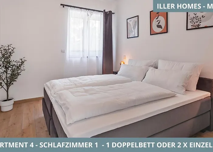 Illler Homes Memmingen Moderne Fewos Fuer Bis Zu 7 Pers Mit Kueche & Parkplaetzen, Teilweise Mit Terrasse Lägenhet Memmingen