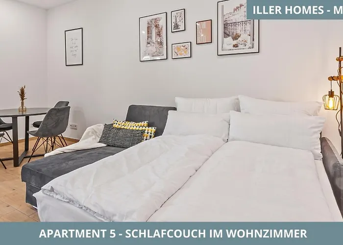 Illler Homes Memmingen Moderne Fewos Fuer Bis Zu 7 Pers Mit Kueche & Parkplaetzen, Teilweise Mit Terrasse Lägenhet *