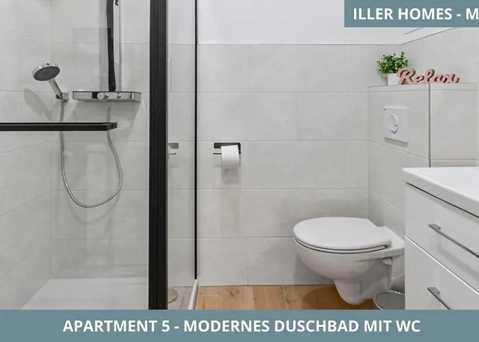 Lägenhet Illler Homes Memmingen Moderne Fewos Fuer Bis Zu 7 Pers Mit Kueche & Parkplaetzen, Teilweise Mit Terrasse Memmingen