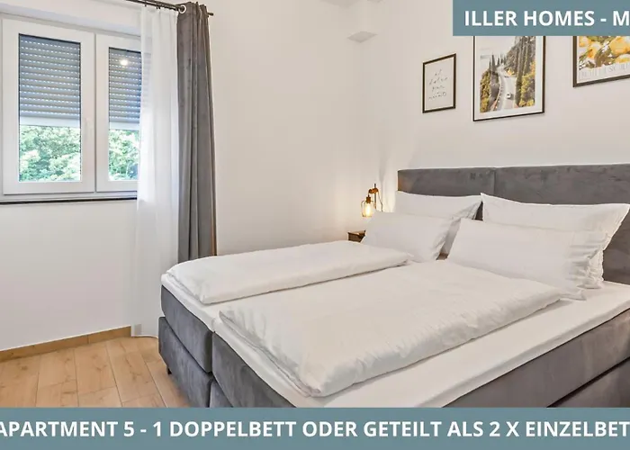 Illler Homes Memmingen Moderne Fewos Fuer Bis Zu 7 Pers Mit Kueche & Parkplaetzen, Teilweise Mit Terrasse