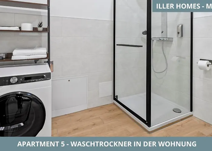 Lägenhet Illler Homes Memmingen Moderne Fewos Fuer Bis Zu 7 Pers Mit Kueche & Parkplaetzen, Teilweise Mit Terrasse *