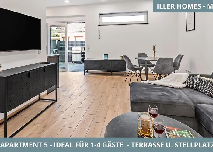 Illler Homes Memmingen Moderne Fewos Fuer Bis Zu 7 Pers Mit Kueche & Parkplaetzen, Teilweise Mit Terrasse *